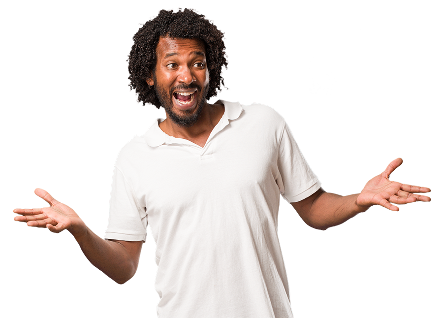 Man being excited