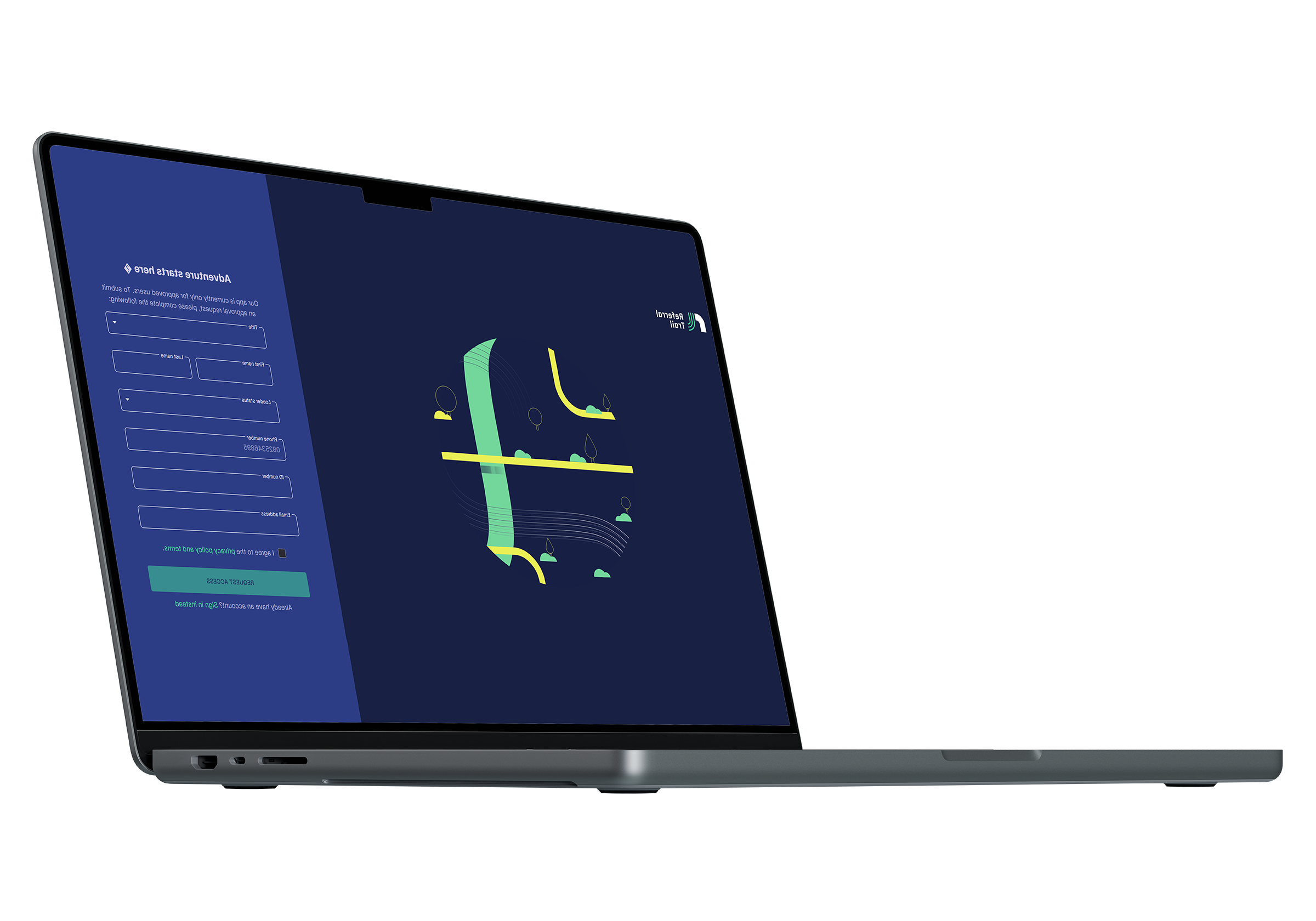 Mockup of Referral Trail second step